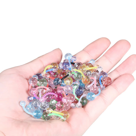 90Pcs/set Acrylic Belly Bars Piercing Navel Ring Piercing Women Piercing Belly Button Rings Sexy Body Jewelry Piercings 14G