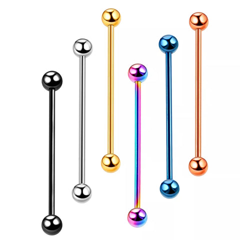 1Pc Surgical Steel Industrial Barbell for Women Men Cartilage Earring Helix Body Piercing Jewelry Industrial Piercing 34mm