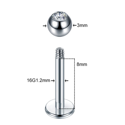 1Pc Surgical Steel Labret Ring Tragus Cartilage Earring Round Lip Piercing Monroe Earring for Women Body Piercing Jewelry