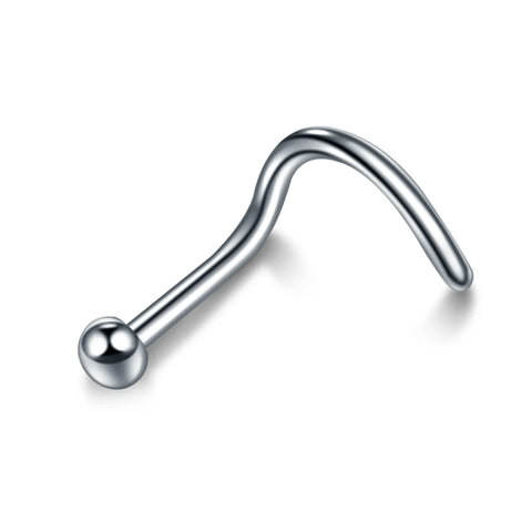 1Pc Titanium Bone Nose Stud Piercing Earring Anodized Nose Ring Prong CZ Nose Stud Nariz Piercing Body Jewelry