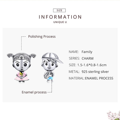 bamoer 6 styles Family Collection Metal Beads 925 Sterling Silver Charm fit Original Bracelet Fashion DIY Jewelry BSC177