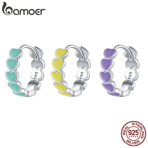 bamoer 1piece Mono-earring Match and Mix Series Hoops Huggies 925 Sterling Silver Hypoallergenic Piercing Jewlery Wild SCE1052