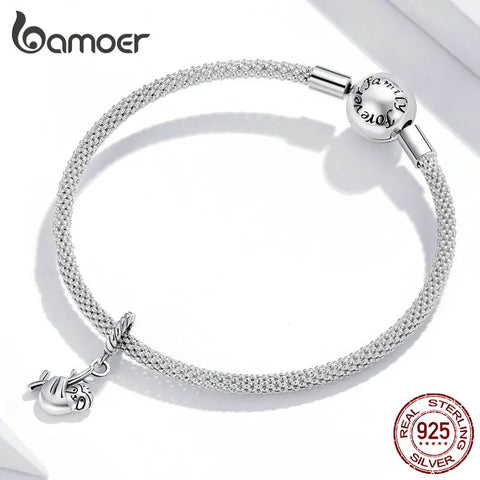 bamoer Animal Authentic  925 Sterling Silver Cute Little Sloth Charm fit Women Bracelet & Necklaces DIY Jewelry Making SCX124