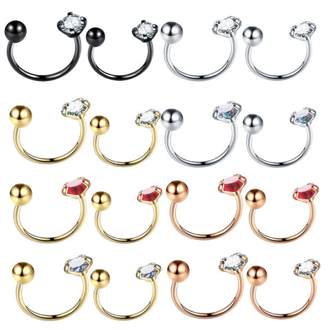 1Pc Stainless Steel Horseshoe Ring 20G Nose Ring Nose Piercing Helix Ear Piercing Women Men Septum Ring Body Piercing Jewelry