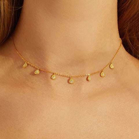 bamoer CZ Link Chain Necklace Female Choker Necklace Luxury Jewelry Short Metal Necklaces 925 Sterling Silver Jewelry SCN393