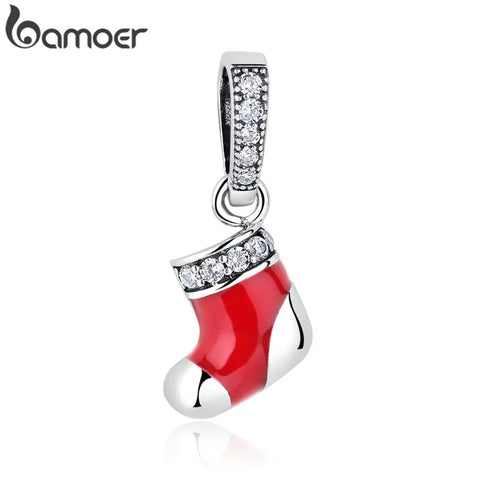bamoer 925 Sterling Silver Jewelry Christmas Collection Charm Gifts for Women Girl DIY Jewelry fit Original Bracelet Bangle