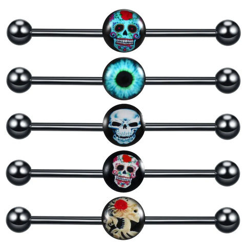 1PC Steel 38mm Bar Industrial Barbell Piercings CZ Top Removable Scaffold Hielix Tragus Earring Cartilage Body Piercing Jewelry