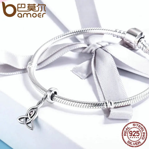 BAMOER Authentic 925 Sterling Silver Lucky Holy Guarding Pendant Charms fit Bracelets Necklace Jewelry Accessories SCC423