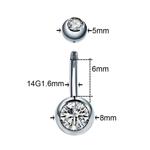 10Pcs G23 Titanium Navel Bar Piercing Zircon Drop Belly Button Ring Ombligo Nombril Ring Piercing Helix Dangle Sexy Body Jewelry