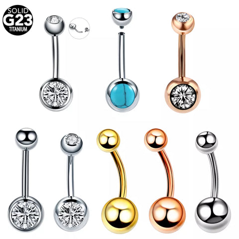 1Pc Titanium Sexy Navel Belly Button Rings Belly Piercing Crystal Woman Body Jewelry Barbell Women Accessories 14G