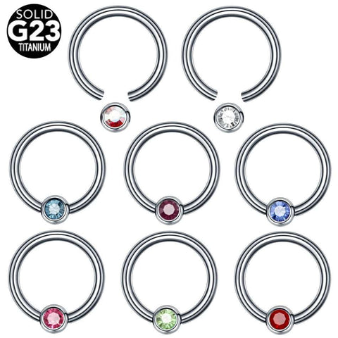 1 Piece Hot Sexy G23 Titanium Segment Ring Mixed Colors Nose Lip Eyebrow Tongue Ear Ring Captive Bead Ring Body Piercings