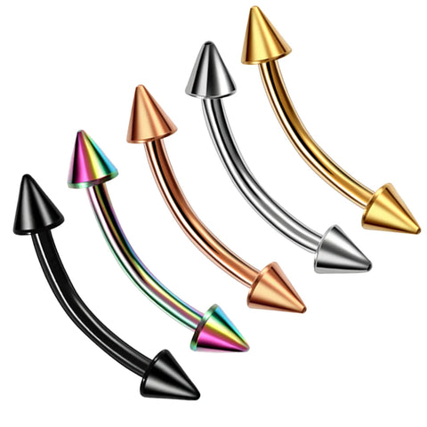 G23 Titanium Epoxy Curved Barbells Eyebrow Rings Piercing Curved Bar Banana Eyebrow Ear Cartilage Tragus Body Piercing Jewelry