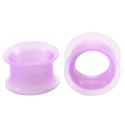 2PC Silicone Earrings Double Flare Flexible Plugs and Tunnels Solft Gauge Plugs Piercing Ear Tunnel Ear Gauge Expander Stretcher