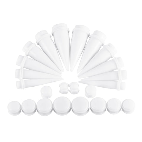 24pcs/Set Ear Taper and Plug Stretching Acrylic Expander Stretching Kits wholesale Ear Gauges Body Piercing Jewelry 10mm-20mm