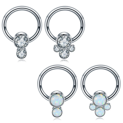 New Arrival 316L Surgical Steel Captive Bead Septum Clicker Nose Ring Nose Hoop Ring Ear Tragus Cartilage Body Piercing Jewelry