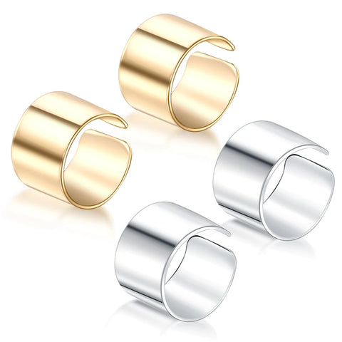 2pcs/lot Alloy New European and American Trade Fashion Simple Personality Pierced Ear Cuffs Ear Clip Fake Earrings Jewelry