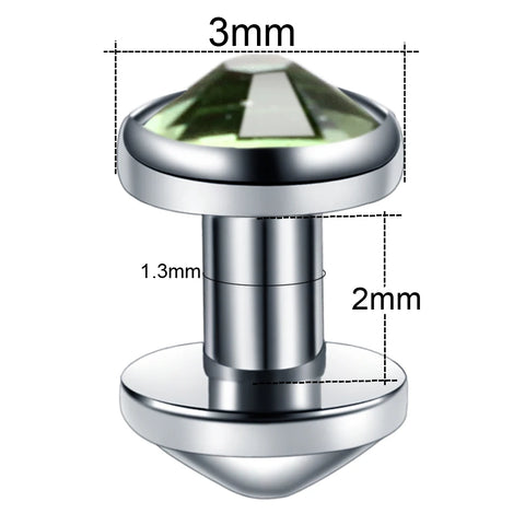 Titanium G23 Dermal Top micro Skin Diver Dermal Piercing  Jewelled Body Jewelry Attachments