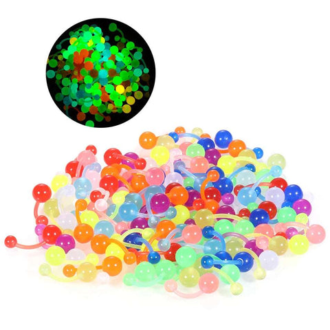 100Pcs/set Acrylic Belly Button Rings Glow In The Dark Belly Rings Punk Navel Piercing Ombligo Body Piercing Jewelry Mixed Color