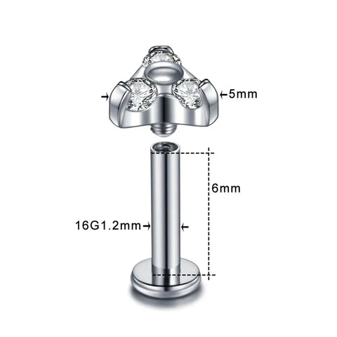 1PC Titanium Tragus Piercings Zircon Labret Piercing Lip Rings Piercing Oreja Ear Cartilage Piercings Ear Rings Body Jewelry 16G