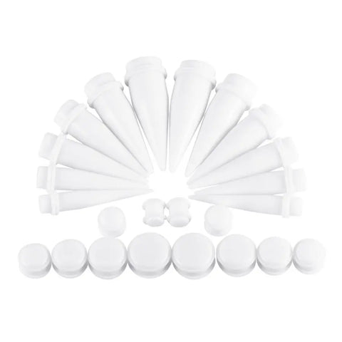 24Pcs/lot Black Acrylic Big Gauges Kit Spiral Ear Taper Tunnel Plug Ear Stretching Expander Kit Body Piercings Jewelry 10-20mm