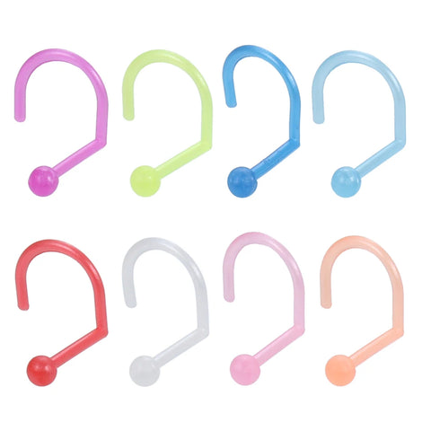 8Pcs/lot Acrylic Nose Ring Punk Style Nariz Lot Nostril Earring Body Jewelry for Men Women Nose Studs Body Piercing Jewelry