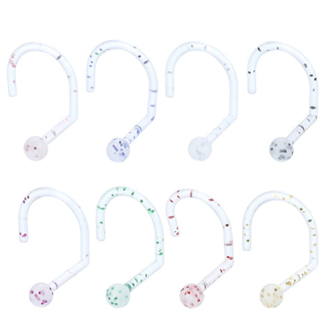 8Pcs/lot Acrylic Nose Ring Punk Style Nariz Lot Nostril Earring Body Jewelry for Men Women Nose Studs Body Piercing Jewelry