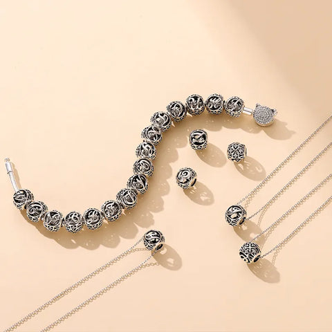 BAMOER 925 Sterling Silver Letter Collection A to Z Alphabet Charms Beads fit Charm Bracelet DIY Jewelry Making