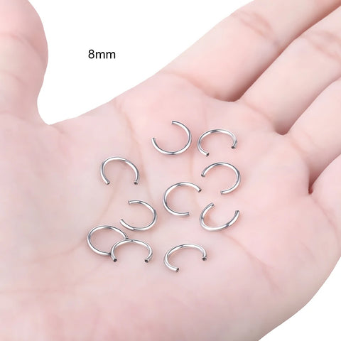 10Pcs/set G23 Titanium Internal Thread Circular Barbell Parts Horseshoe Ring Bar Post Only Nose Ring Replacements Accessories