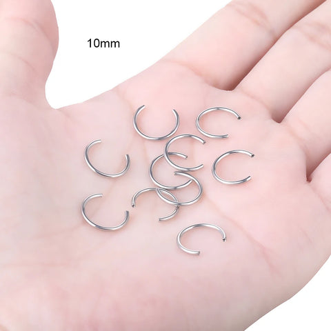 10Pcs/set G23 Titanium Internal Thread Circular Barbell Parts Horseshoe Ring Bar Post Only Nose Ring Replacements Accessories