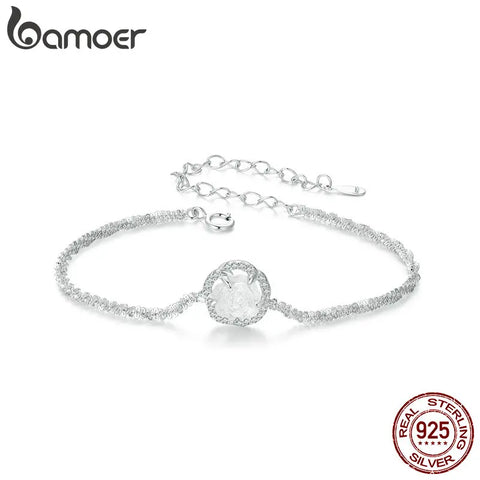BAMOER 925 Sterling Silver Photosensitive Rose Charm Bracelet for Women | Flower Turns Red Bracelets with S925 5.9"+2.3" Cable C