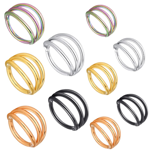 1Pc Stainless Steel Segment Ear Daith Tragus Helix Cartilage Earring Nose Ring Septum Hoop Conch Body Piercing Jewelry 16G