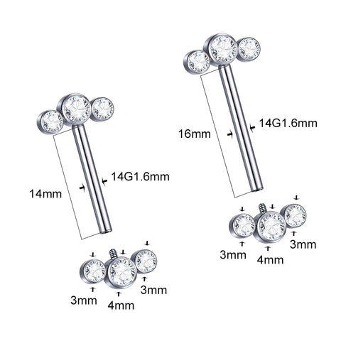 1Pc Titanium Tongue Piercings Industrial Barbell Rings Nipple Bar Ear Tragus Lip Piercing Stud Earrings Body Piercing Jewelry