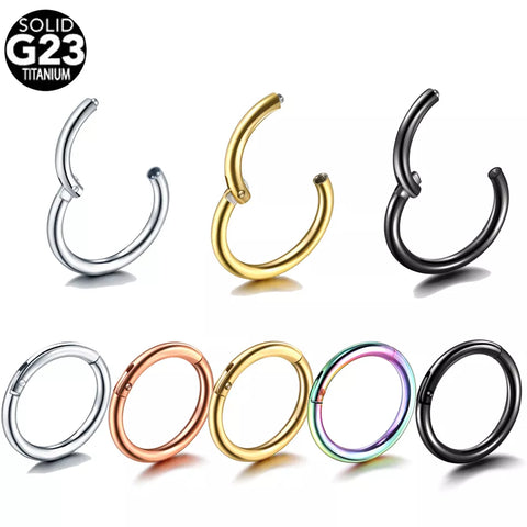 2Pcs/lot G23 Titanium Thin Fake Nose Ring Septum Helix Nostril Piercing Labret Lip Fake Piercing Cartilage Fake Earrings Hoop