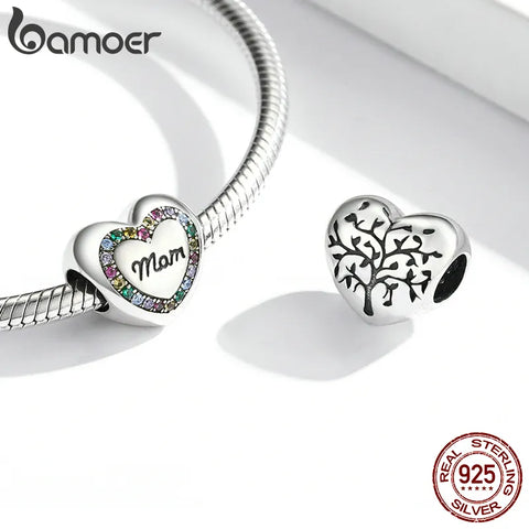 Bamoer 925 Sterling Silver Heat Collection Charms fit Women Original Bracelet & Bangle Pet Charms Warm Family Pendant Jewelry