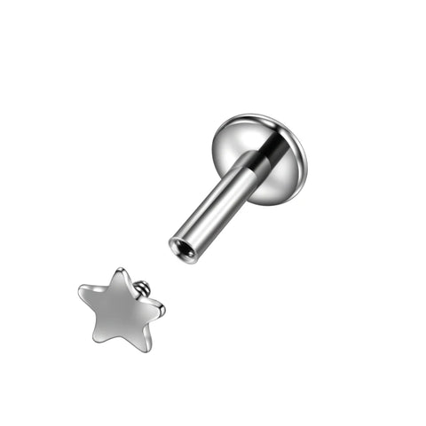 1Pc Stainless Steel Lip Labret Piercing Star Heart Monroe Lip Stud Helix Tragus Conch Ear Piercing Cartilage Earrings Jewelry