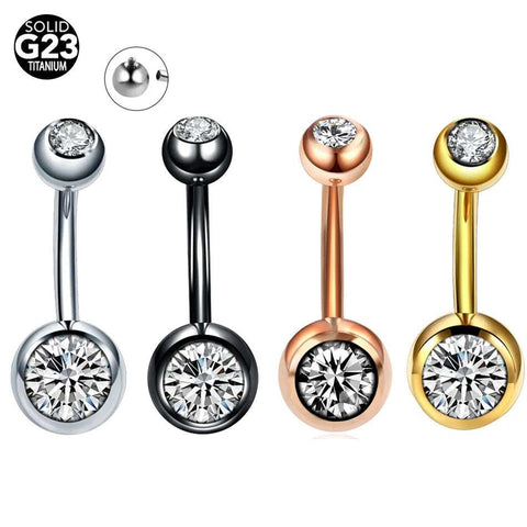 10Pcs G23 Titanium Navel Bar Piercing Zircon Drop Belly Button Ring Ombligo Nombril Ring Piercing Helix Dangle Sexy Body Jewelry