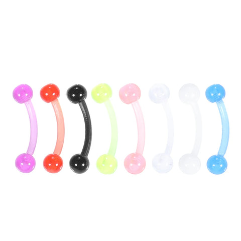 80Pcs/set Acrylic Eyebrow Banana Piercing Ring Curved Barbell Lip Ring Snug Daith Helix Rook Earring Cartilage Tragus Piercing