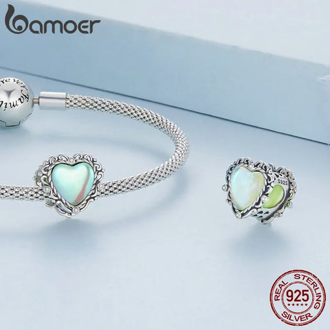 Bamoer 925 Sterling Silver Wizard of Oz Butterfly Pendant fit for Women Original Bracelet & Bangle Fine Jewelry Heart Charms DIY