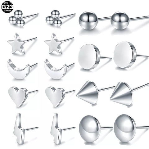 1Pc/10Pcs G23 Titanium Push-in Lip Ring Top Threadless Push Pin Labret Piercing Replacement  Ear Cartilage Helix Earring Jewelry