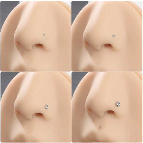 1Pc Stainless Steel Nose Stud Nose Piercing Nose Ring Nariz Bone Studs Screws for Man Women Nostril Body Piercing Jewelry 20G