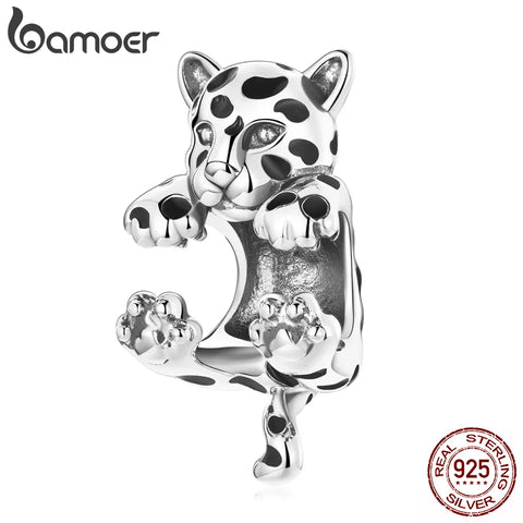 Bamoer 925 Sterling Silver Chinese Dragon Head Charms for Original Bracelet or Bangle Funny Lion Charm Women Statement Jewelry
