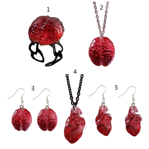 Gothic Geometric Resin Polishing Women's Rings Earrings Necklace