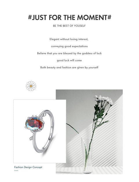 luxurious oval sterling silver plating inlay zircon rhodium plated rings