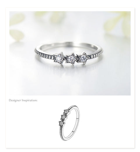 simple style star sterling silver plating inlay zircon rings