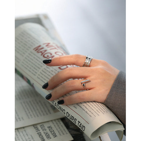 Holiday One Strip Simple 925 Sterling Silver Adjustable Ring