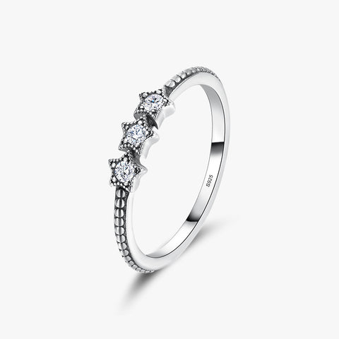 simple style star sterling silver plating inlay zircon rings