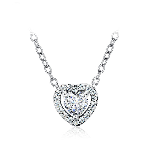 ins style romantic shiny heart shape sterling silver plating inlay zircon rings earrings necklace