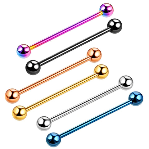 1Pc Surgical Steel Industrial Barbell for Women Men Cartilage Earring Helix Body Piercing Jewelry Industrial Piercing 34mm