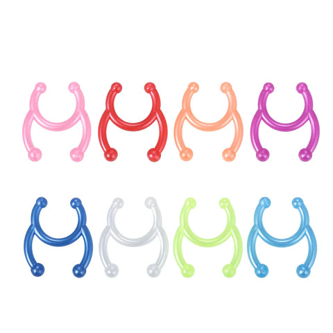 8Pcs/set Luminous Acrylic Fake Nose Ring Hoop Septum Ring Glow in the Dark Nose Piercing Fake Piercing Oreja Piercing Jewelry
