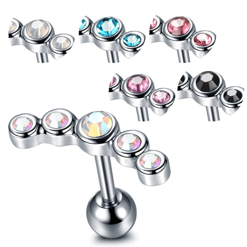 1Pc Surgical Steel Cz Ear Studs Cartilage Earring for Women Small Ball Screws Earrings Ear Bone Nail Lip Piercing Body Piercing